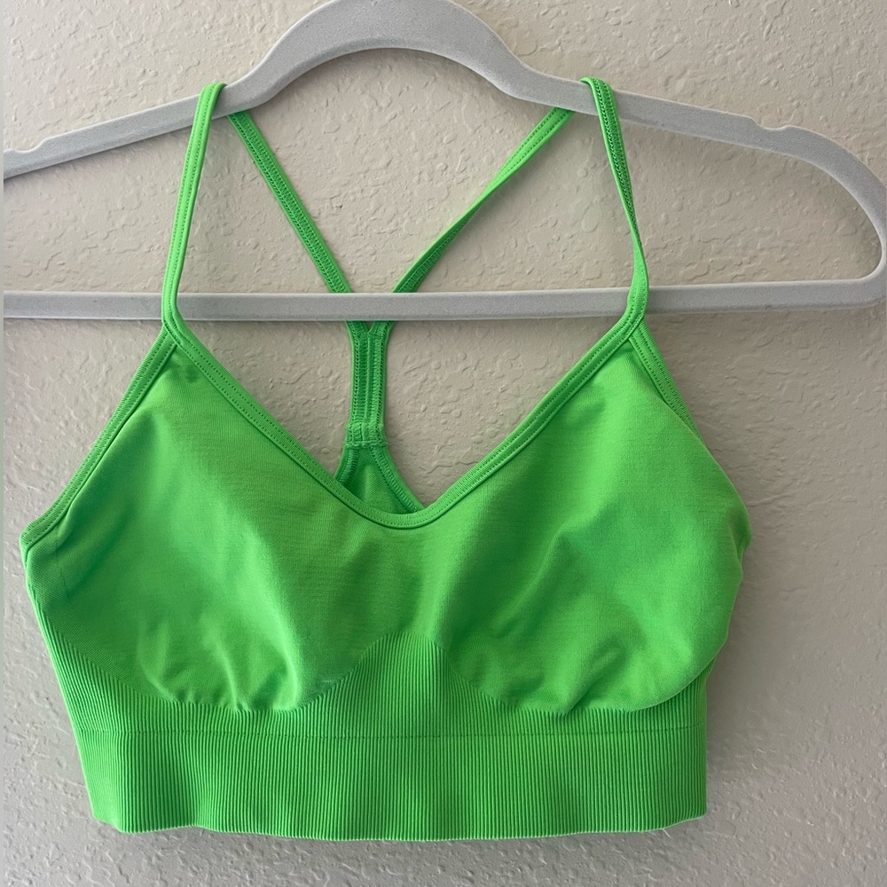 Gymshark Seamless Lime Green Sports Bra-Medium